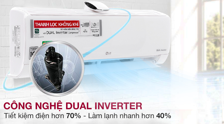 Công nghệ Dual Inverter - Máy lạnh LG Inverter 1.5 HP V13APF