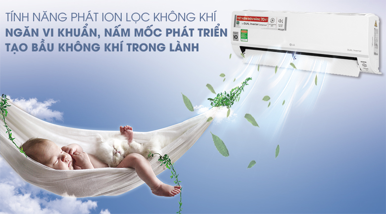 Máy lạnh LG Inverter 1.5 HP V13API1 - Phát Ion lọc không khí