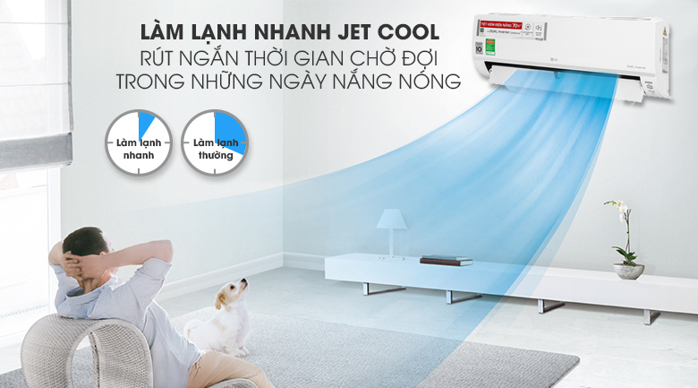 Máy lạnh LG Inverter 1.5 HP V13API1 - Làm lạnh nhanh Jet Cool
