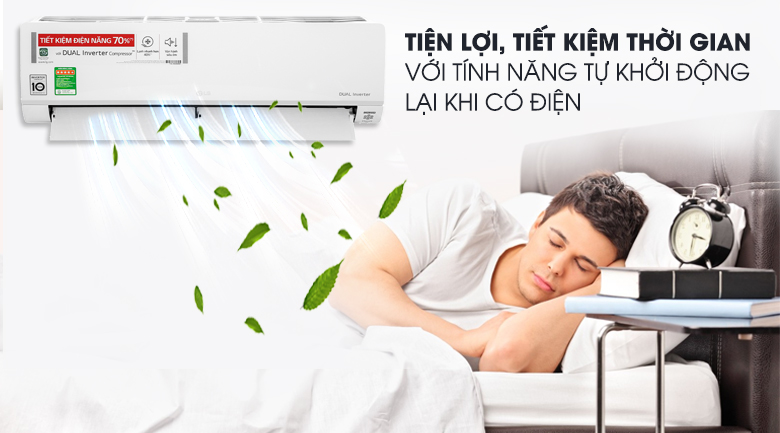 Máy lạnh LG Inverter 1.5 HP V13API1 - Tự khởi động lại khi có điện tiện lợi