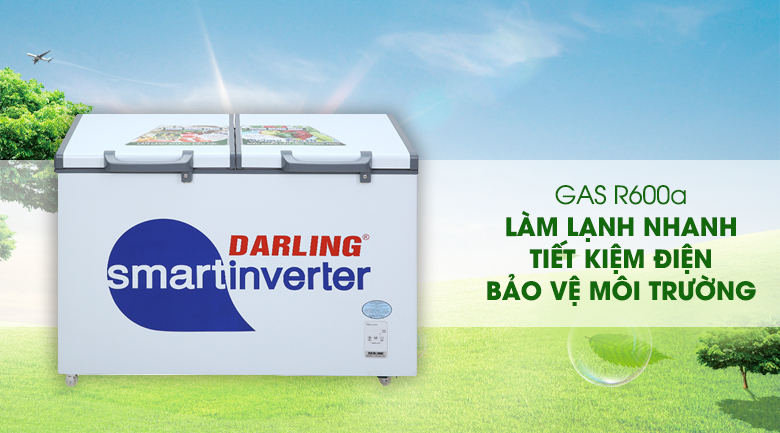 Gas R600a - Tủ đông Darling Inverter 260 lít DMF-3699 WSI-4
