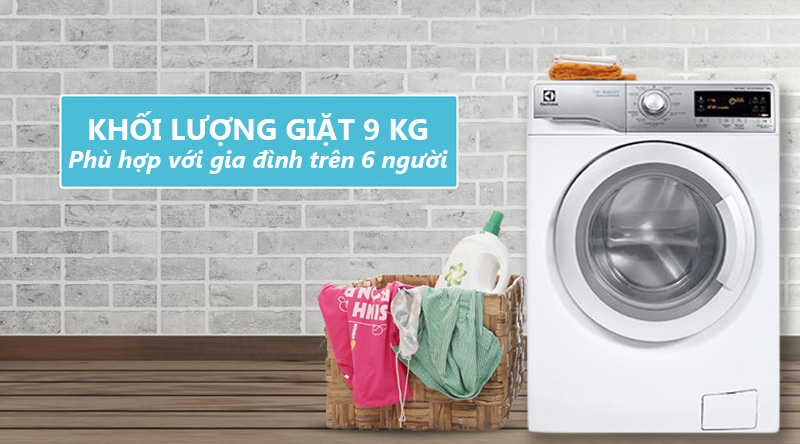 Khối lượng giặt - Máy giặt Electrolux Inverter 9 kg EWF12938
