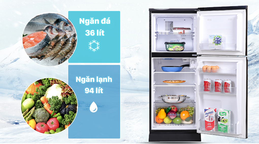 Tủ lạnh Aqua 130 lít AQR-T150FA(BS) - Dung tích 130 lít phù hợp với gia đình 1 - 2 người