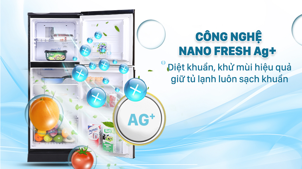 Tủ lạnh Aqua 130 lít AQR-T150FA(BS) - Công nghệ Nano Fresh Ag+ diệt khuẩn hiệu quả