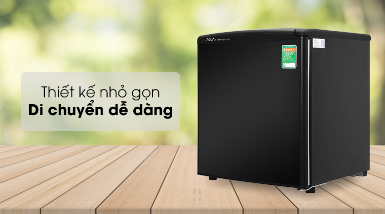 Tủ lạnh Aqua 50 lít AQR-D59FA(BS)-Gam màu sang trọng, thiết kế hình vuông nhỏ gọn