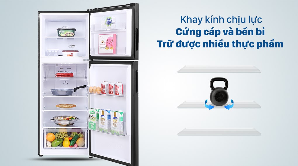Tủ lạnh Aqua Inverter 211 lít AQR-T238FA(FB) - Khay kính trữ nhiều thực phẩm hơn