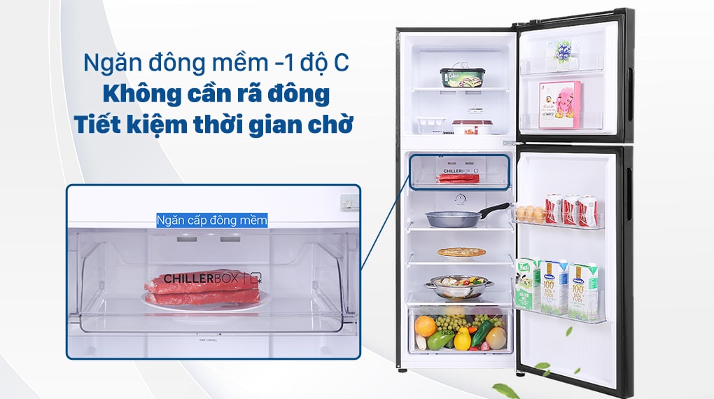 Tủ lạnh Aqua Inverter 211 lít AQR-T238FA(FB) - Ngăn đông mềm -1 độ C 