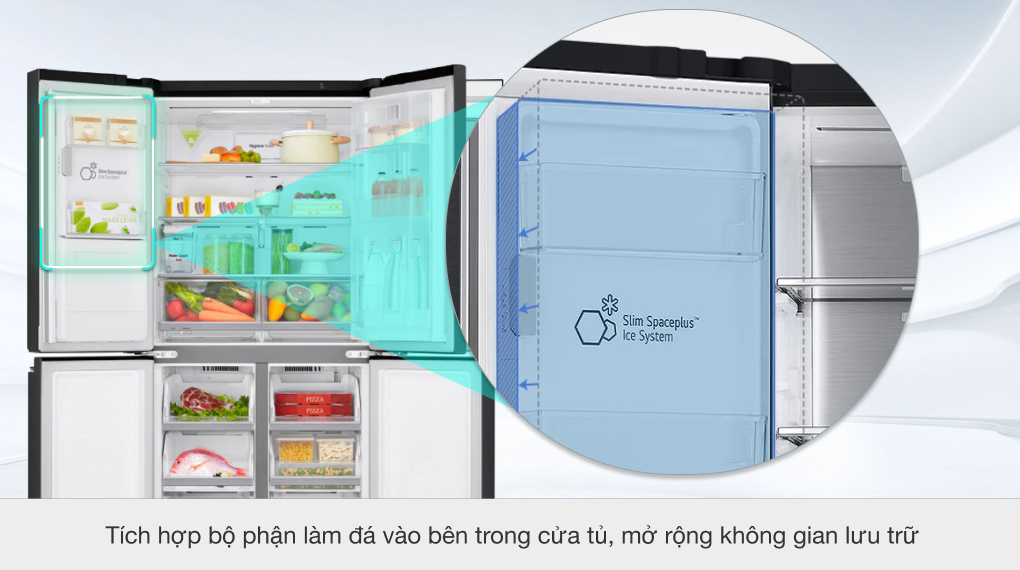 Tủ lạnh LG Inverter 496 lít GR-X22MB - Ngăn làm đá Slim SpacePlus