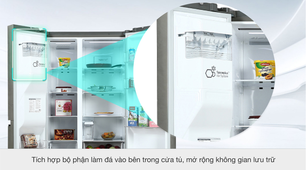 Tủ lạnh LG Inverter 635 Lít GR-D257JS - Ngăn đá tinh gọn
