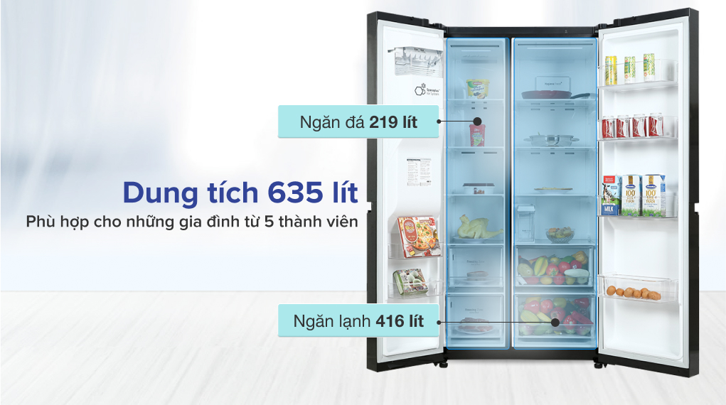 Tủ lạnh LG Inverter 635 Lít GR-D257MC - Dung tích sử dụng 635 lít