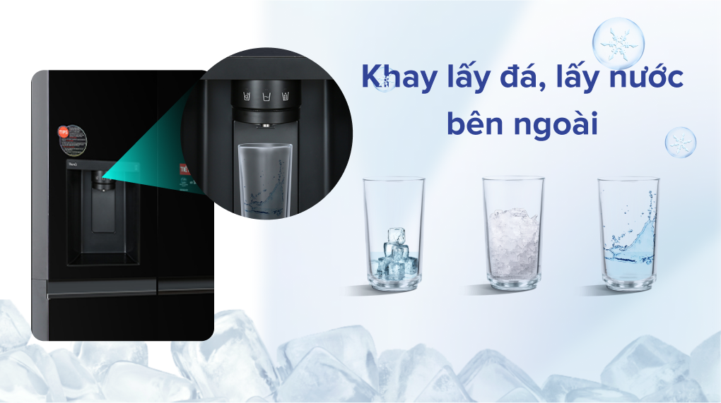 Tủ lạnh LG Inverter 635 Lít GR-D257WB - Ngăn lấy nước, lấy đá bên ngoài