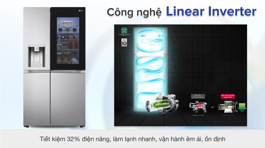 Tủ lạnh LG Inverter 635 Lít GR-X257JS - Linear Inverter 