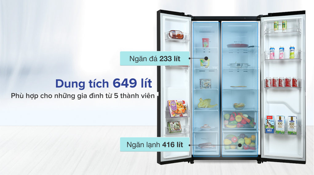 Tủ lạnh LG Inverter 649 Lít GR-B257WB - Dung tích 649 lít