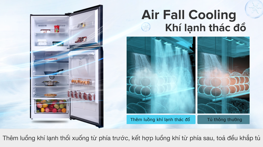 Tủ lạnh Toshiba Inverter 407 lít GR-RT535WE-PMV(06)-MG - Công nghệ Air Fall Cooling