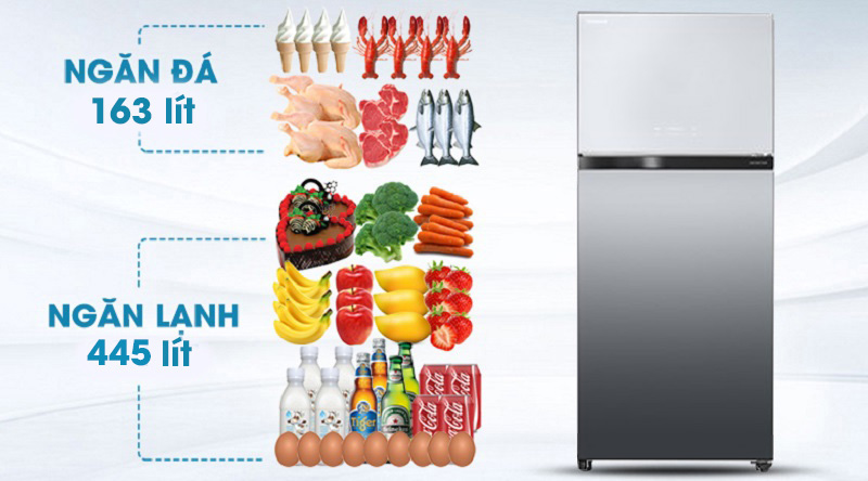 Tủ lạnh Toshiba Inverter 608 lít GR-AG66VA X - dung tích 608 lít, phù hợp hộ gia đình trên 5 người