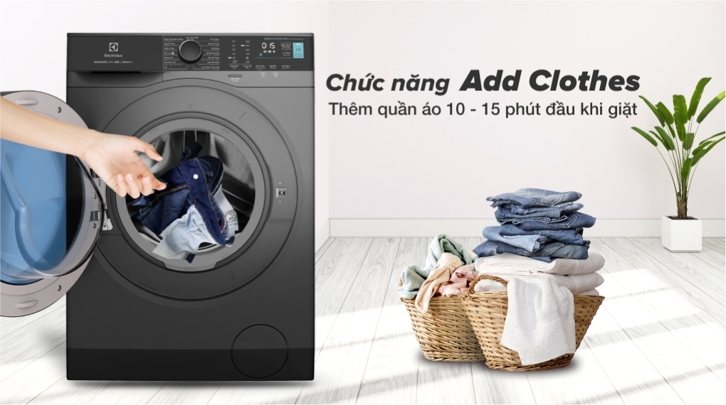 Máy giặt Electrolux Inverter 9 kg EWF9024P5SB - Tiện lợi khi thêm quần áo bỏ quên ngay cả khi máy đã vận hành