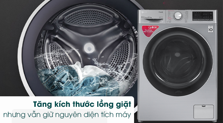 Máy giặt LG Inverter 8.5 kg FV1408S4V - Tăng kích thước lồng giặt