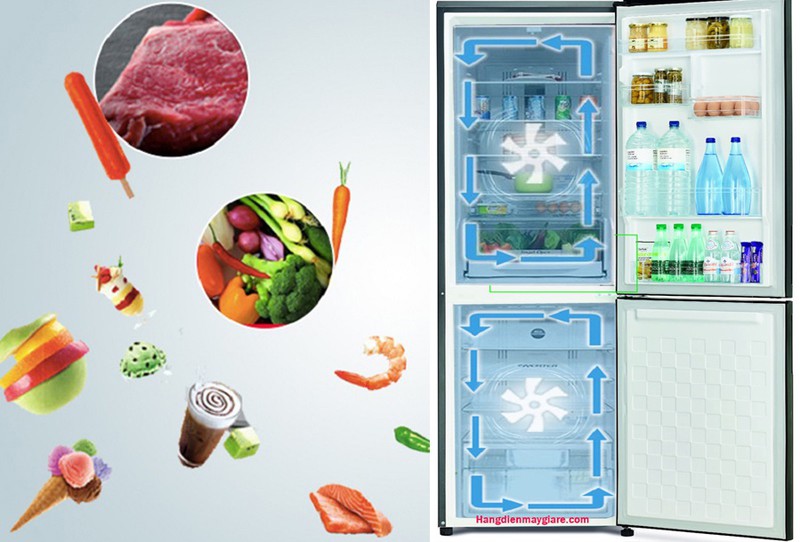 Hệ thống làm lạnh kép duy trì tốt nhiệt độ trong tủ - Tủ lạnh Hitachi Inverter 275 lít R-B330PGV8 BBK