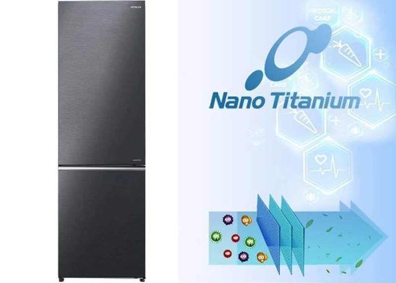 Lọc sạch không khí với màng lọc Nano Titanium - Tủ lạnh Hitachi Inverter 275 lít R-B330PGV8 BBK