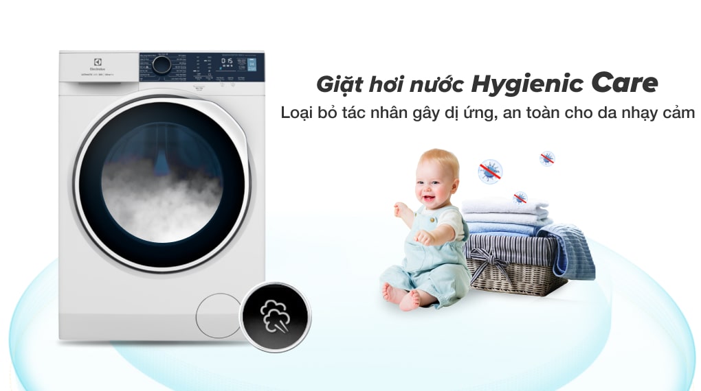 Máy giặt Electrolux Inverter 9 kg EWF9024P5WB - Giặt hơi nước Hygienic Care