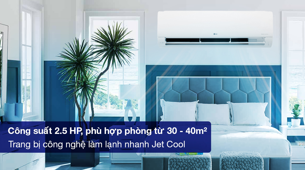 Máy lạnh LG Inverter 2.5 HP V24WIN - Công suất 2.5 HP phù hợp căn phòng từ 30 - 40m2