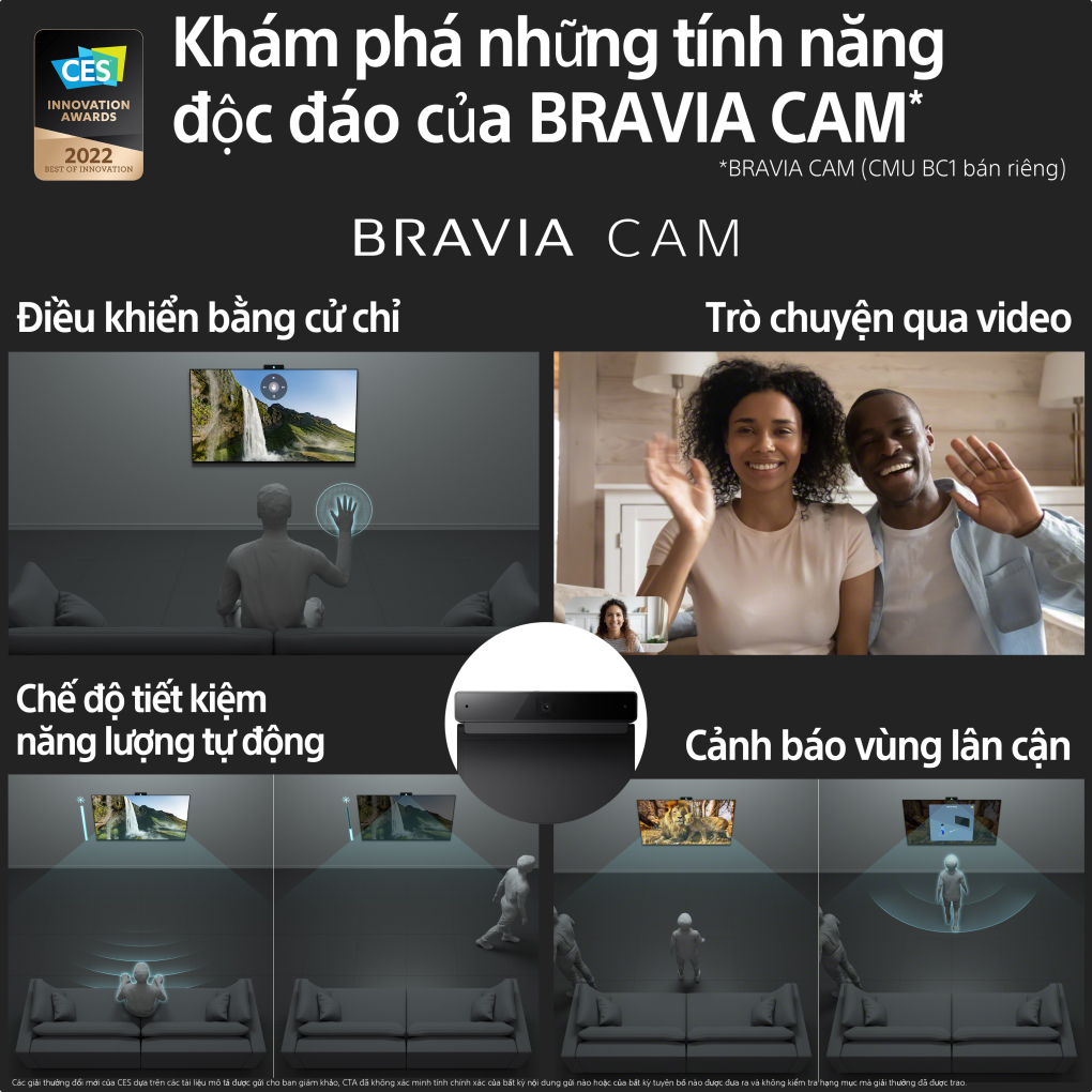 Google Tivi Sony 4K 55 inch KD-50X85K - Bravia CAM