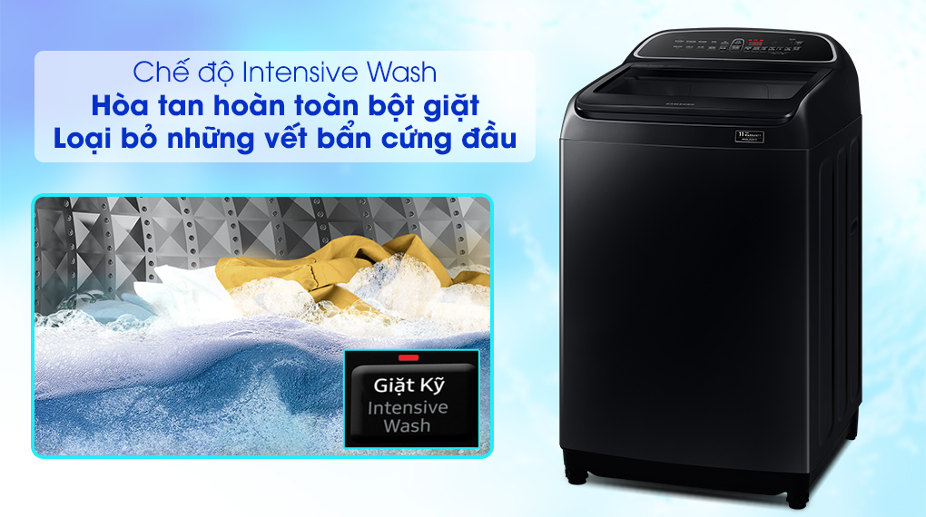 Máy giặt Samsung DD Inverter 10 Kg WA10T5260BV/SV-Hỗ trợ loại bỏ vết bẩn cứng đầu nhờ chức năng Intensive Wash