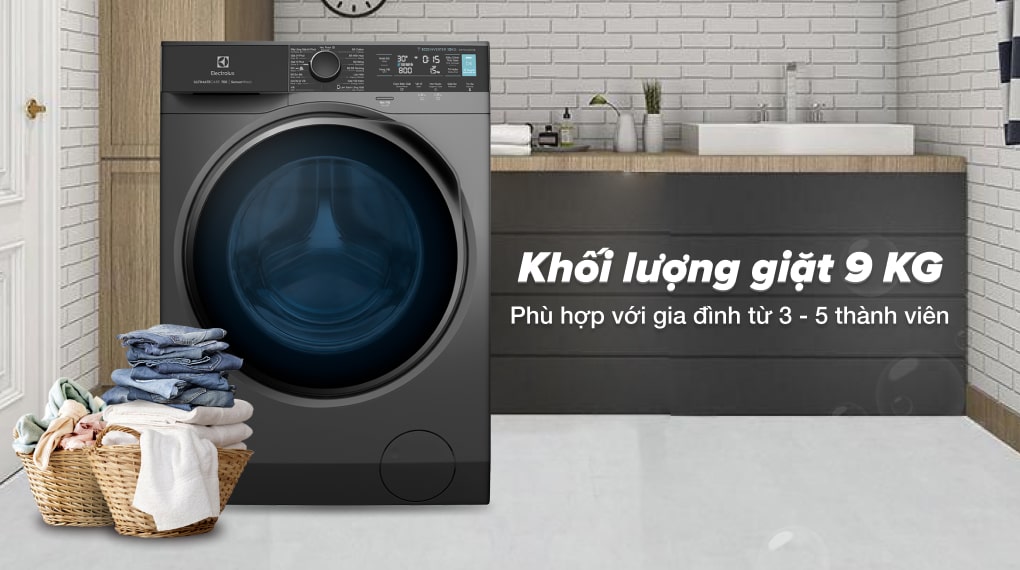 Khối lượng giặt 9 Kg phù hợp cho gia đình từ 3 - 5 thành viên - Máy giặt Electrolux Inverter 9 kg EWF9042R7SB - 