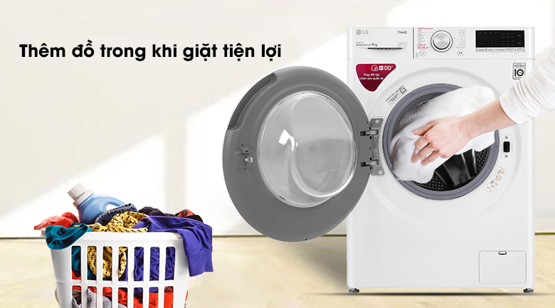 Máy giặt LG Inverter 9 kg FV1409S4W - Thêm đồ trong khi giặt