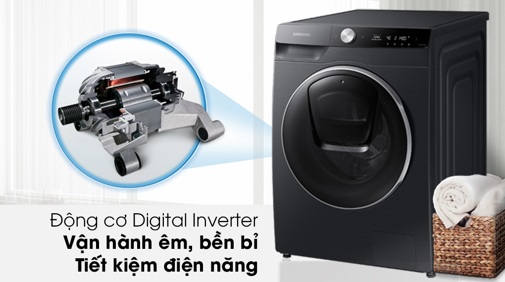 Máy giặt Samsung AI AddWash Inverter 12kg WW12TP94DSB/SV - Digital Inverter tiết kiệm điện