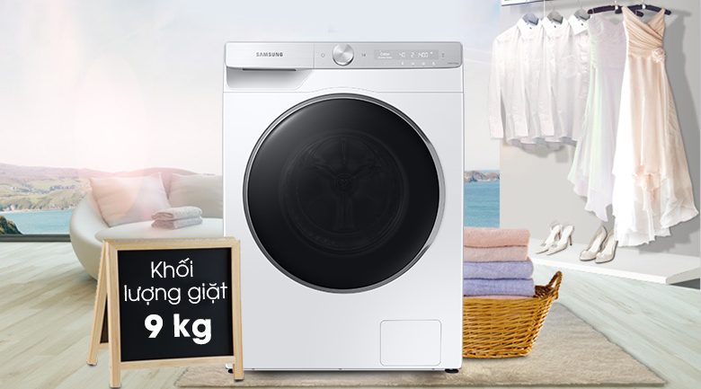 Máy giặt Samsung AI Inverter 9kg WW90TP44DSH/SV - Khối lượng giặt 9 kg