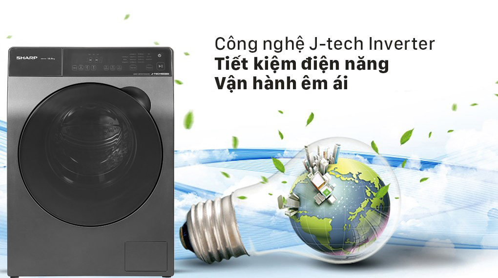 Máy giặt Sharp Inverter 12.5 Kg ES-FK1252PV-S - J Tech Inverter