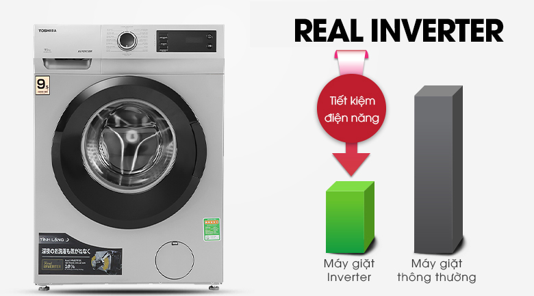 Máy giặt Toshiba Inverter 9.5 Kg TW-BK105S3V(SK) - Real Inverter