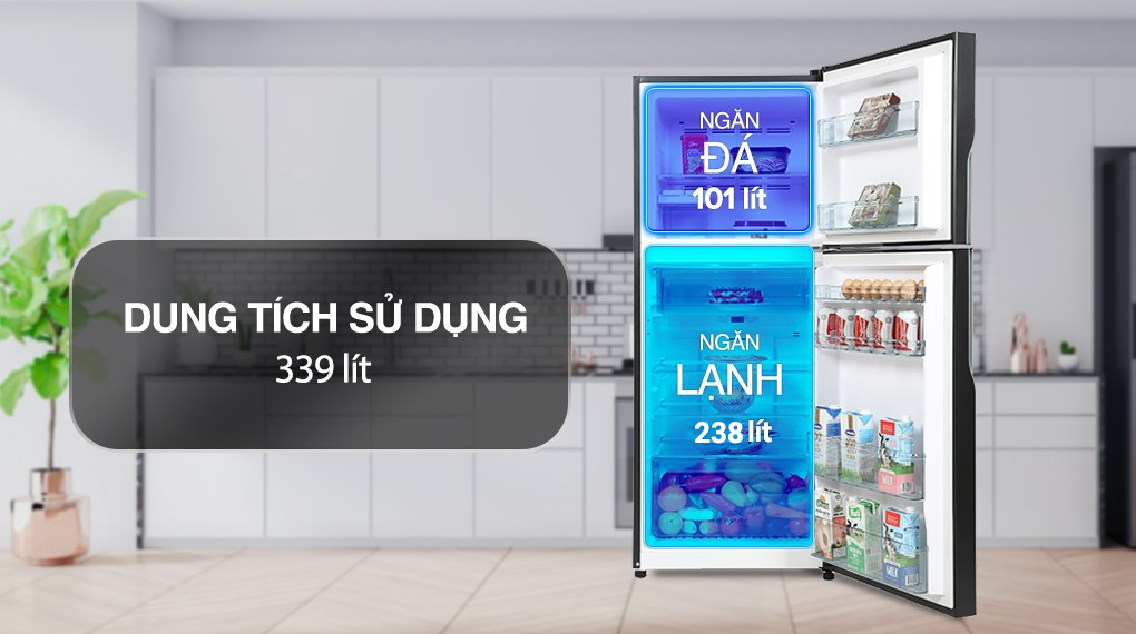 Tủ lạnh Hitachi Inverter 339 lít R-FVX450PGV9 GBK - Ngăn lạnh và ngăn đá