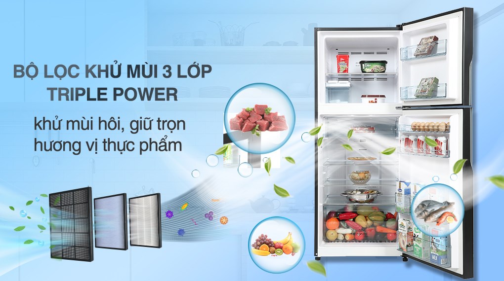 Tủ lạnh Hitachi Inverter 339 lít R-FVX450PGV9 GBK - Công nghệ kháng khuẩn, khử mùi