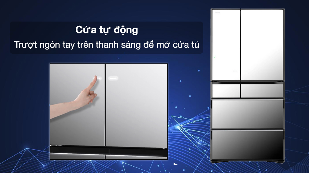 Tủ lạnh Hitachi Inverter 735 lít R-ZX740KV X - Cửa tự động giúp mở ngăn tủ một cách nhẹ nhàng
