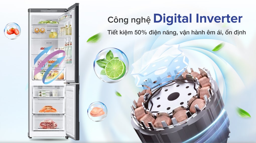 công nghệ biến tần Digital Inverter-Tủ lạnh Samsung Inverter 339 lít RB33T307055/SV