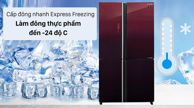 Tủ lạnh Sharp Inverter 572 lít SJ-FXP640VG-MR - Chế độ Express Freezing