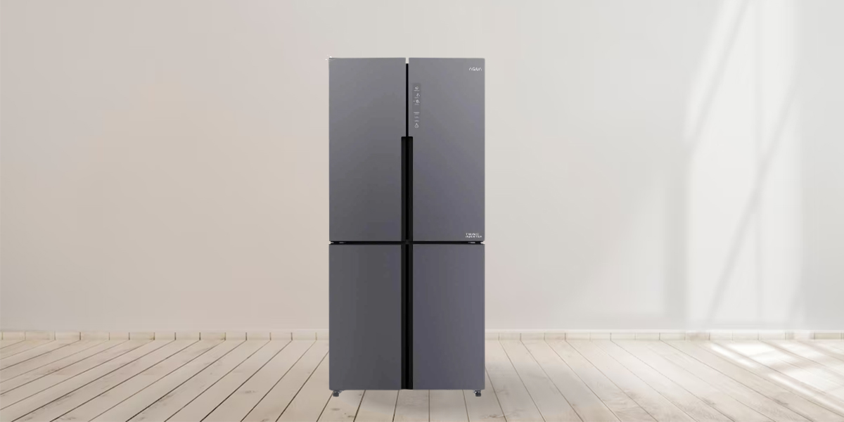 Tủ Lạnh Aqua Inverter 456 Lít AQR-M530EM (SLB) sở hữu thiết kế thanh lịch, chất liệu thép mới