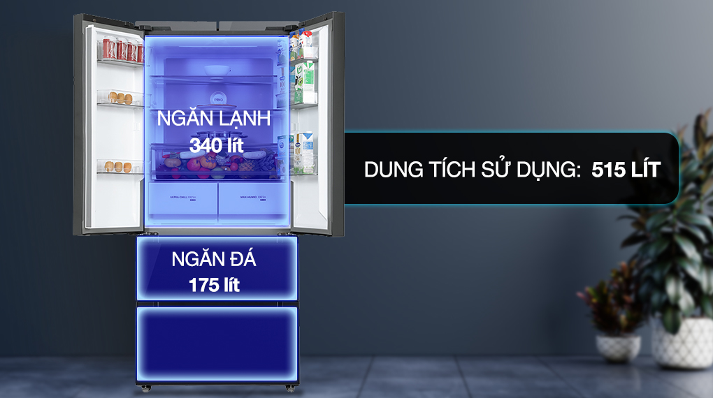 Tủ lạnh Toshiba Inverter 515 lít GR-RF669WI-PGV(A9)-BG - Ngăn đá và ngăn lạnh