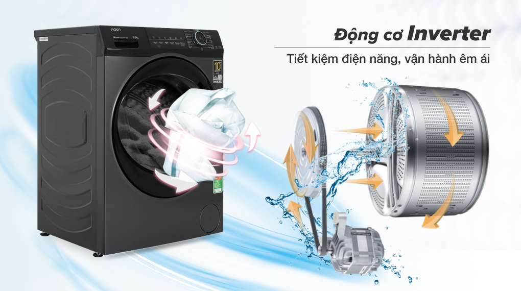 Máy giặt Aqua Inverter 9.5 kg AQD-A952J BK - Công nghệ inverter