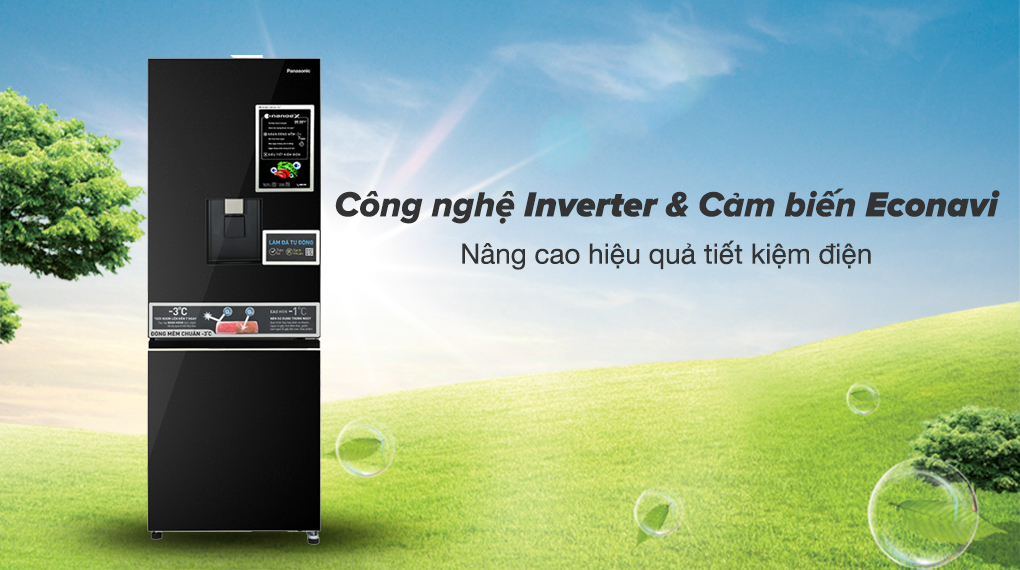 Tủ lạnh Panasonic Inverter 300 lít NR-BV331WGKV - Công nghệ Inverter & Cảm biến Econavi nâng cao hiệu quả tiết kiệm điện